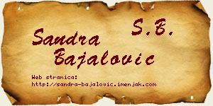 Sandra Bajalović vizit kartica